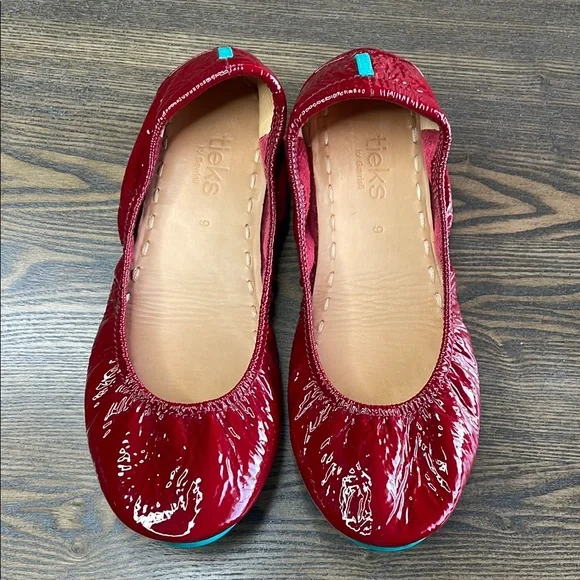 Tieks Ruby Red Patent Leather Ballet Flats - Picture 6 of 16